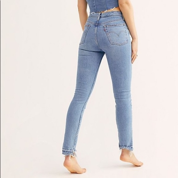 LEVI'S 501 Premium Nibbled Hem High Rise Jeans - Picture 2 of 13